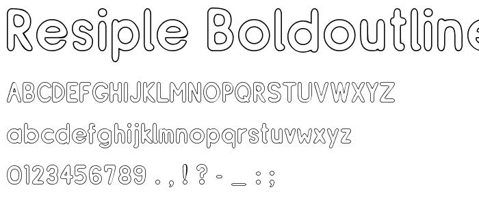 ReSiple BoldOutline font